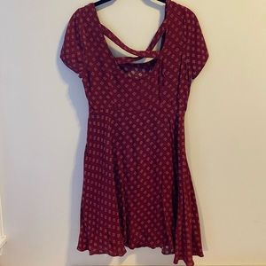 Maroon red, floral pattern dress size S